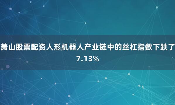 萧山股票配资人形机器人产业链中的丝杠指数下跌了7.13%